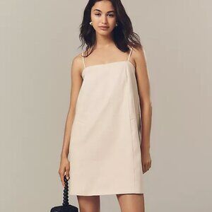 Anthropologie Mare Mare Linen Blend Square-Neck A-Line Mini Dress M